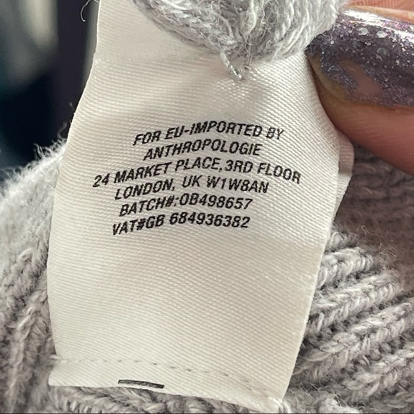 Anthropologie Moth Danna Duster Vest Light Cable Knit Gray Sweater Small - Picture 11 of 13